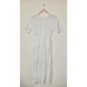 Chic Wish White Crochet Dress